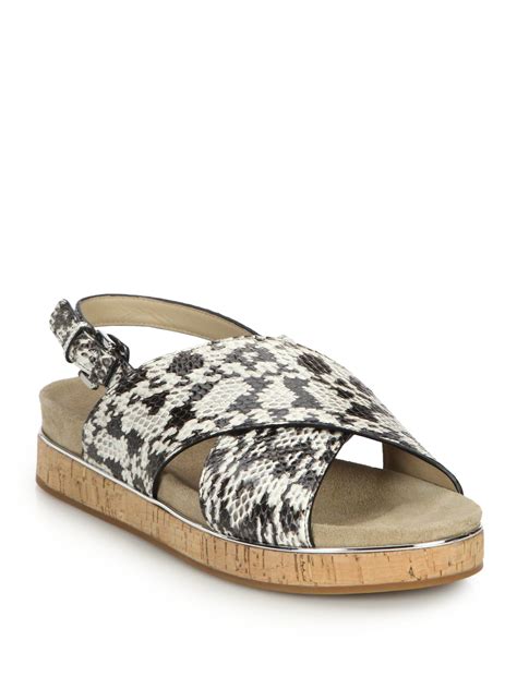 brick color flat shoes michael kors|Michael Kors snakeskin flats.